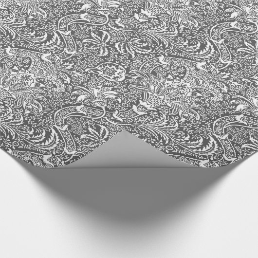Papier Cadeau Indien de William Morris, gris de graphite et (Coin)