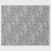 Papier Cadeau Indien de William Morris, gris de graphite et (Plat)