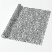 Papier Cadeau Indien de William Morris, gris de graphite et (Déroulé)