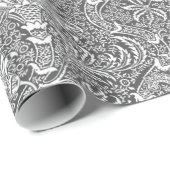 Papier Cadeau Indien de William Morris, gris de graphite et (Coin rond)