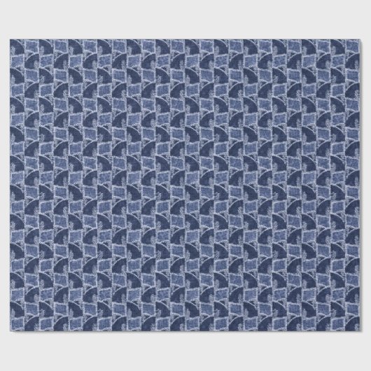 Papier Cadeau Indigo Patchwork : Texturé Checked Elegance (Plat)