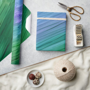 Papier Cadeau Indigo riche, vert profond et améthyste