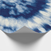Papier Cadeau Indigo Round. Bohemian Tie Dye. Psyché de Blue Rol (Coin)