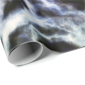 Papier Cadeau indigo shibori recyclé : (Coin rond)