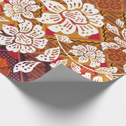 Papier Cadeau Indonesian batik motifs with very distinct plant a (Coin)