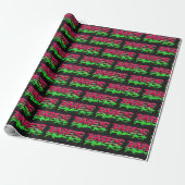 Papier Cadeau Ines prénom nom graffiti rouge vert (Déroulé)