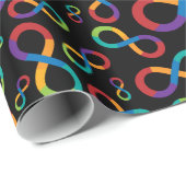 Papier Cadeau Infini Neurodiversity d'arc-en-ciel d'autisme (Coin rond)