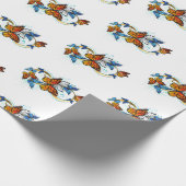 Papier Cadeau Infinité de papillons monarques (Coin)