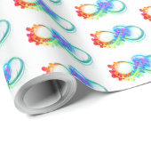 Papier Cadeau Infinity avec Rainbow Jellyfish (Coin rond)