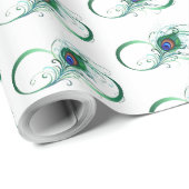 Papier Cadeau Infinity Symbol with Peacock Feather (Coin rond)