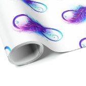 Papier Cadeau Infinity with purple feather (Coin rond)