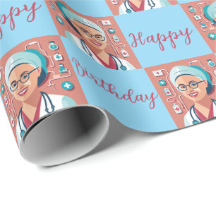 Papier Cadeau infirmière anniversaire