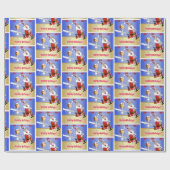 Papier Cadeau Infirmière avec Père Noël Noël (Plat)