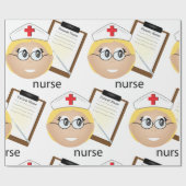 Papier Cadeau Infirmière avec Porte - bloc Médicale et thermomèt (Plat)