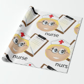 Papier Cadeau Infirmière avec Porte - bloc Médicale et thermomèt (Déroulé)