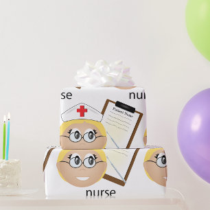 Papier Cadeau Infirmière avec Porte - bloc Médicale et thermomèt