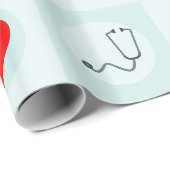 Papier Cadeau Infirmière de stéthoscope Médicale ou cadeau de mé (Coin rond)
