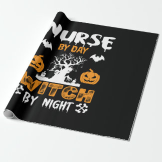 Papier Cadeau Infirmière d'Halloween par sorcière de jour par nu