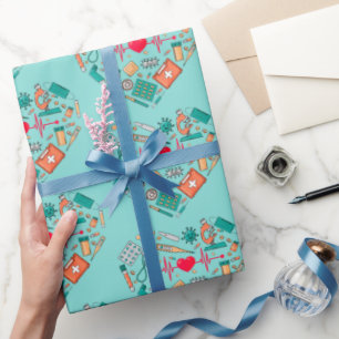 Papier Cadeau Infirmière Infirmière Outil Coeur