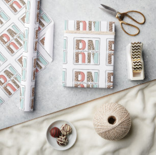 Papier Cadeau Infirmière inscrite RN Boho Leopard Pink