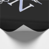 Papier Cadeau Infirmière inscrite RN Silver Caduceus Snakes Blac (Coin)