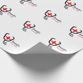 Papier Cadeau Infirmière médecin rouge plus stéthoscope ajouter (Coin)