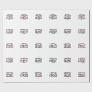 Papier Cadeau Infirmière pédiatrique dessin de gravure florale v