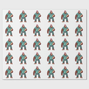 Papier Cadeau Infirmière Sasquatch Bigfoot Noël Santé