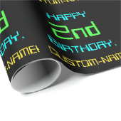 Papier Cadeau Informatique numérique amusante Thème 2ème anniver (Coin rond)