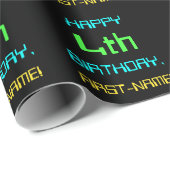 Papier Cadeau Informatique numérique amusante Thème 4ème anniver (Coin rond)