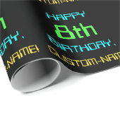 Papier Cadeau Informatique numérique amusante Thème 8ème anniver (Coin rond)