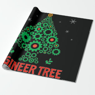 Papier Cadeau Ingénieur de Noël Génie mécanique de l'arbre