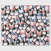 Papier Cadeau Ingénieur informatique disquette Red Blue (Plat)