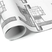 Papier Cadeau Ingénieur mécanique antique d'outil (Coin rond)