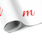 Papier Cadeau Initial letter red monogram professional modern (Coin rond)