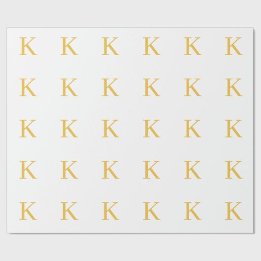 Papier Cadeau Initiale de monogramme or blanc couleur personnali (Couture)