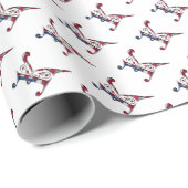 Papier Cadeau Initiale K Monogrammé Drapeau Américain Couleur Él (Coin rond)