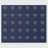 Papier Cadeau Initiale Un Motif classique damassé d'or (Plat)