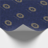 Papier Cadeau Initiale Un Motif classique damassé d'or (Coin)
