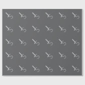 Papier Cadeau Initiales chevauchantes modernes monogrammées | Gr (Plat)
