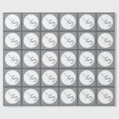 Papier Cadeau Initiales chevauchantes modernes monogrammées | Gr (Plat)