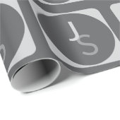 Papier Cadeau Initiales chevauchantes modernes monogrammées | Gr (Coin rond)