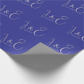 Papier Cadeau Initiales de couple modernes Monogrammes Date de m (Coin)