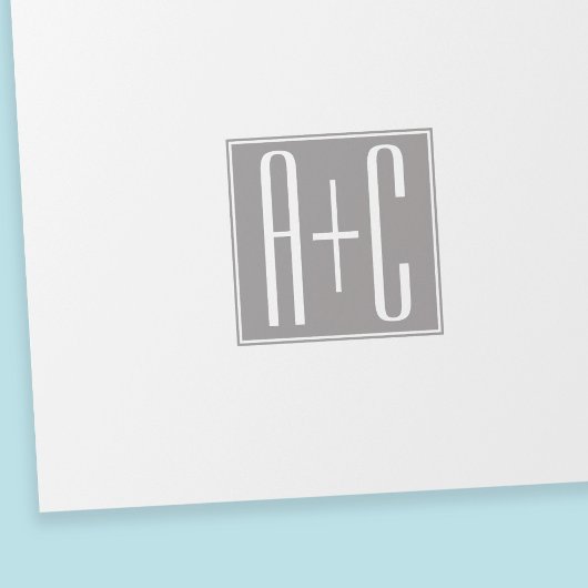 Papier Cadeau Initiales de couples modifiables | Blanc & Gris