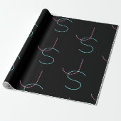 Papier Cadeau Initiales modernes élégantes et modifiables (Déroulé)