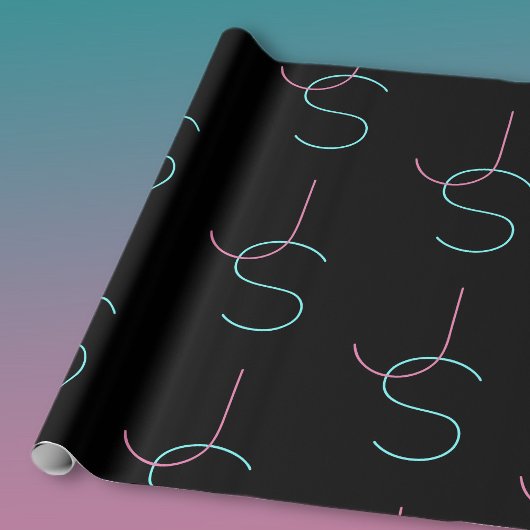 Papier Cadeau Initiales modernes élégantes et modifiables