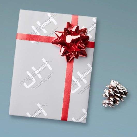 Papier Cadeau Initiales monogrammes modernes (ou autre texte) Gr