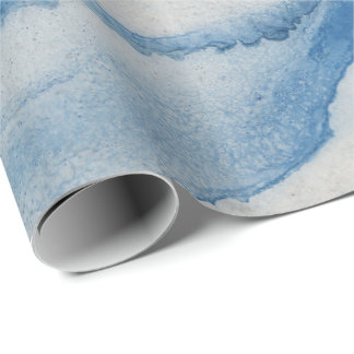 Papier Cadeau Ink indigo bleu aquarelle aquarelle peint kraft