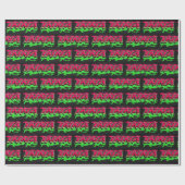Papier Cadeau Inna prénom nom graffiti rouge vert (Plat)