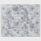 Papier Cadeau Insecte et gris bleu floraux (Plat)